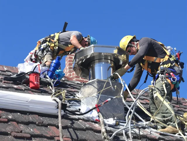Protective chimney cap installed by Longmeadow Chimney Sweep in Longmeadow, MA