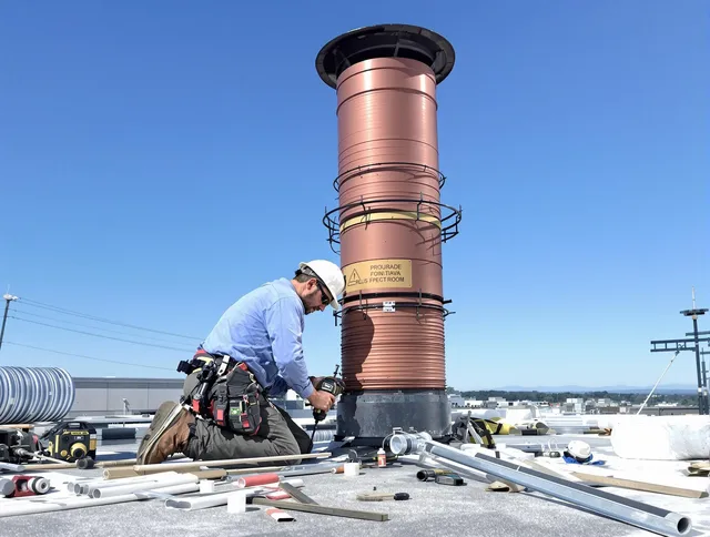 Installed chimney liner by Longmeadow Chimney Sweep in Longmeadow, MA