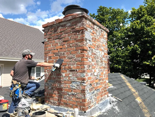 Completed chimney rebuild by Longmeadow Chimney Sweep in Longmeadow, MA