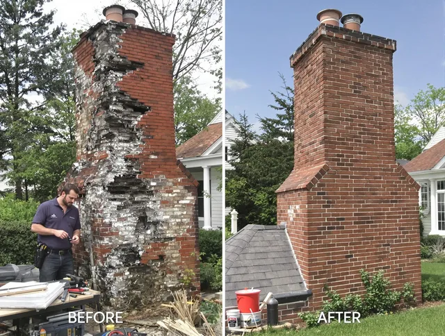 Longmeadow Chimney Sweep performing a full chimney restoration in Longmeadow, MA