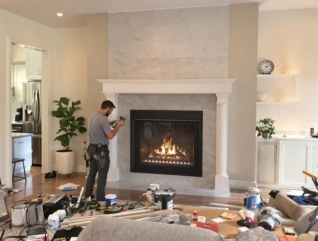 Newly installed fireplace by Longmeadow Chimney Sweep in Longmeadow, MA
