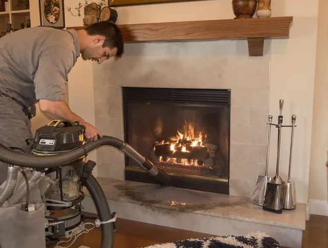 Routine fireplace upkeep by Longmeadow Chimney Sweep in Longmeadow, MA
