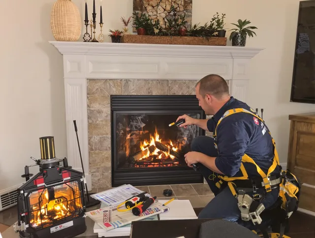 Safety-focused fireplace inspection by Longmeadow Chimney Sweep in Longmeadow, MA